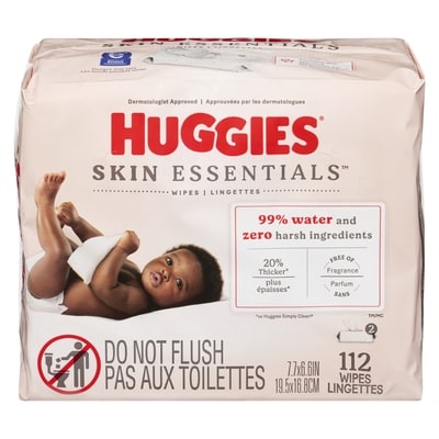 Huggies Lingettes pour bébés Skin Essentials, total de 112 lingettes 112 ea, 0,10 $/1ch