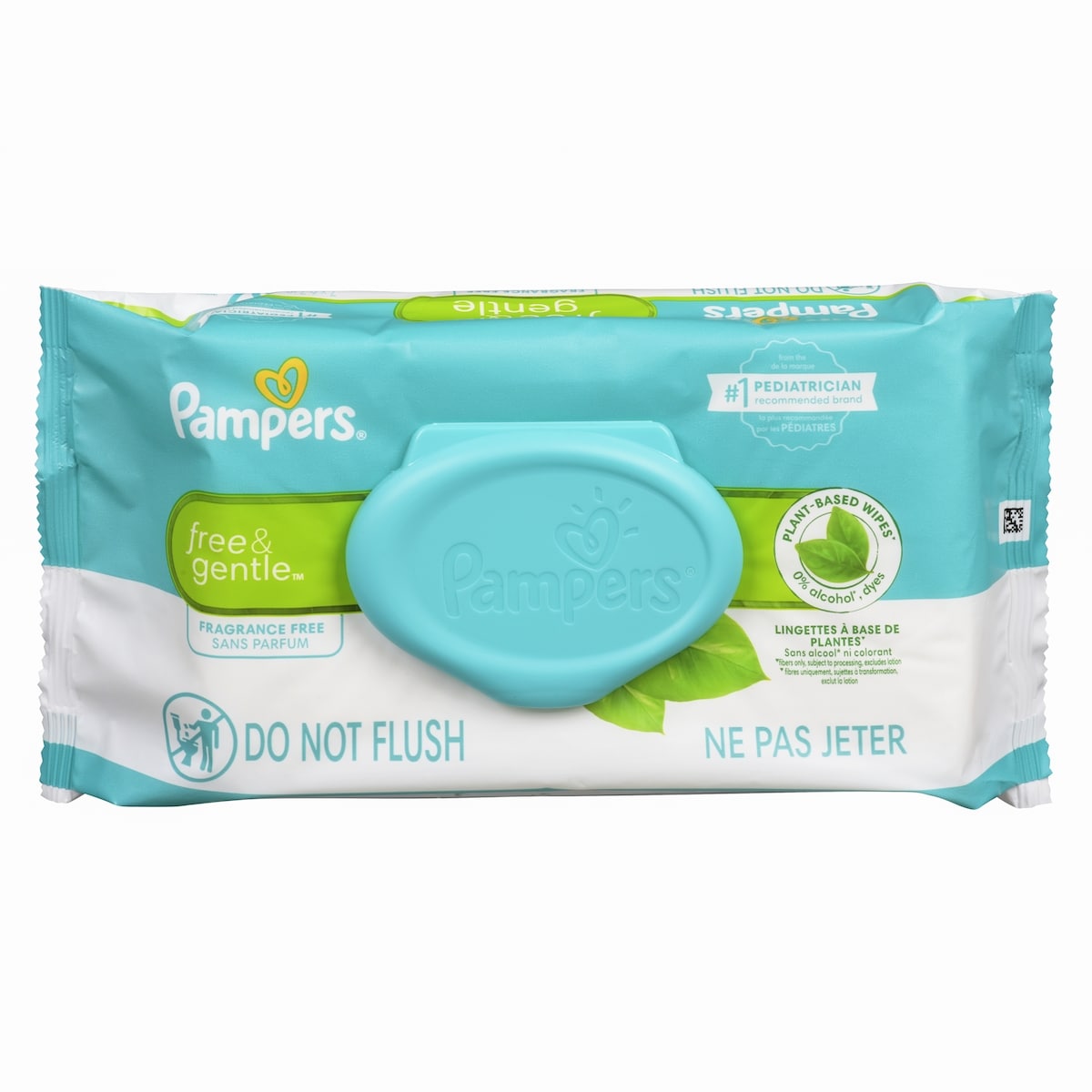 Pampers Lingettes à base de plantes Free & Gentle sans parfum 52 ea, 0,08 $/1ch