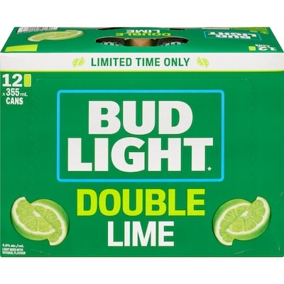 Bud Light Light Beer With Natural Flavour Double Lime (ID required at pick-up) 12x355.0 ml, $0.60/100ml