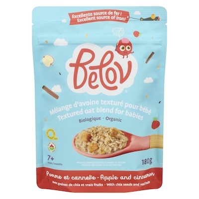 Belov Textured Oat Blend For Babies Apple And Cinnamon 7+ Months 180 g, $4.16/100g