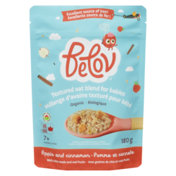 Belov Mélange d'avoine texturé pour bébé pomme et cannelle 7+ mois 180 g, 4,16 $/100g