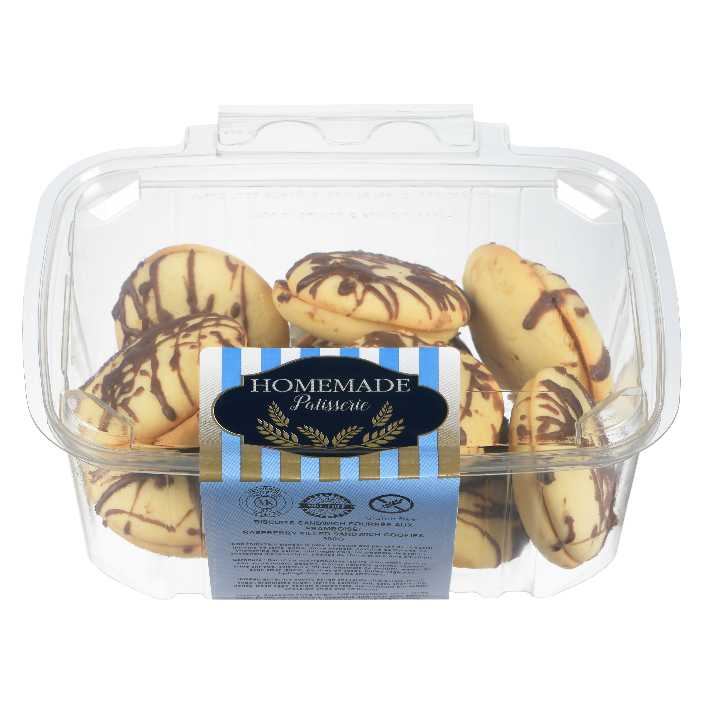 HOMEMADE PATISSERIE Biscuits sandwich fourrés aux framboise 300 g, 3,16 $/100g