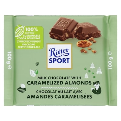 Ritter Sport Milk Chocolate With Caramelized Almonds 100 g, $4.79/100g