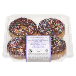 Chocolate Rainbow Sprinkle Donuts