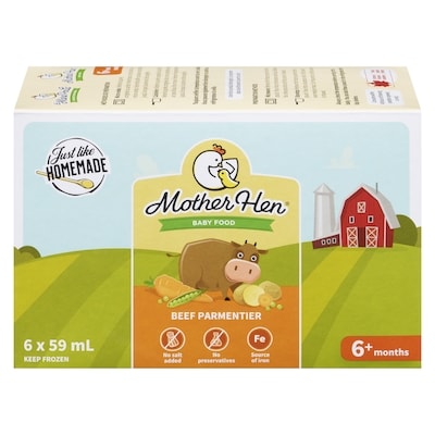 Mother Hen Baby Food Beef Parmentier 6+ Months 59 ml, $26.25/100ml