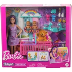 Playset Barbie Coffret Baby Sitter Coffret Barbie Skipper Babysitter Mattel  Avec Poussette Poupée