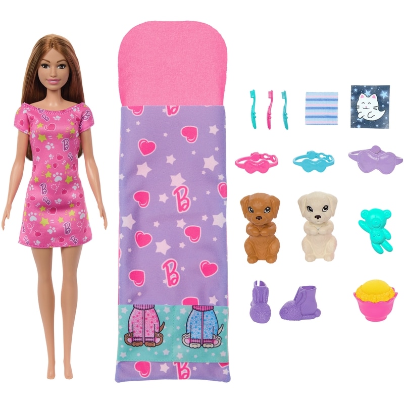 Doll and Puppy Slumber Party Playset