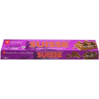 President's Choice Suisse Swiss Fruit & Nut Milk Chocolate with Honey Almond Nougat 0.4 kg, $2.00/100g