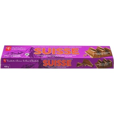 le Choix du Président Chocolat au lait suisse aux fruits et aux noix avec nougat au miel et aux amandes 0.4 kg, 2,00 $/100g