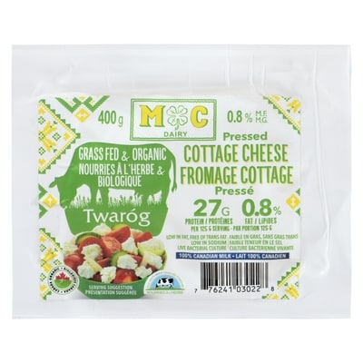 Mc Dairy Fromage cottage pressé twaróg 0.8 % m.g. 400 g, 2,25 $/100g