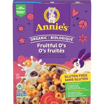 Annie's Organic Fruitful O's Breakfast Cereal, Gluten Free and Whole Grain 289 g, $2.42/100g