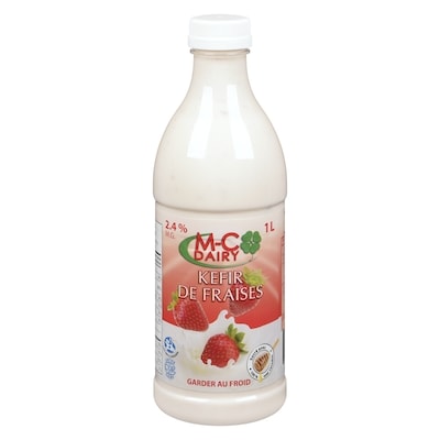 Mc Dairy Kefir de fraises 2.4 % m.g. 1 l, 0,53 $/100ml