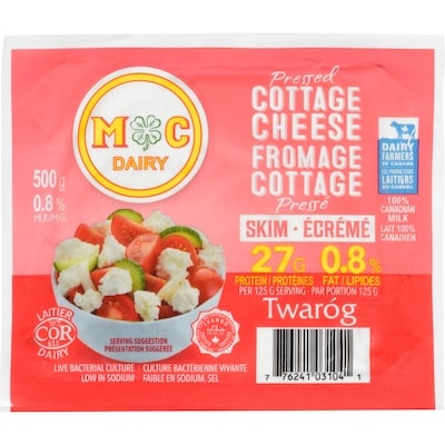 Mc Dairy Fromage cottage pressé écrémé 0.8 % m.g. 500 g, 1,70 $/100g