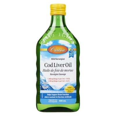 Carlson Cod Liver Oil Lemon Flavour 500 ml, $15.00/100ml