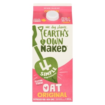 Earth's Own Naked Gluten-Free Oat Beverage, Original 1.75 l, $0.30/100ml