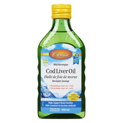 Carlson Cod Liver Oil Lemon Flavour 250 ml, $20.00/100ml