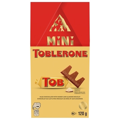 Toblerone Minis: Milk Chocolate Bars with Honey & Almond Nougat 120 g, $6.66/100g
