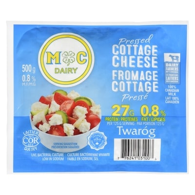 Mc Dairy Fromage cottage pressé 0.8 % m.g. 500 g, 1,70 $/100g