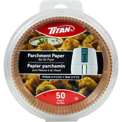 Titan Papier parchemin pour friteuse à air chaud 19.5cm 50/Pqt 50 ea, 0,13 $/1ch