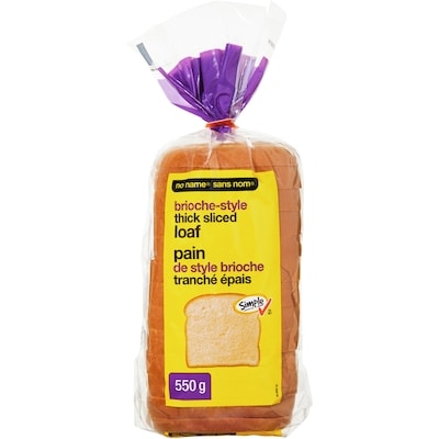 Sans Nom Simple check pain de style brioche tranché épais 550 g, 0,58 $/100g