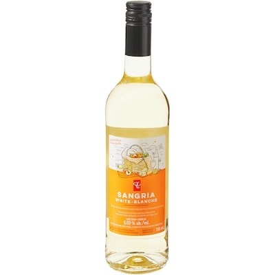 President's Choice White Sangria Dealcoholized Wine with Natural Flavour 750 ml, $1.11/100ml