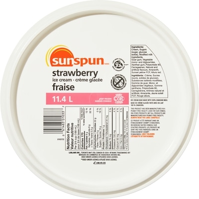 Sunspun Strawberry Ice Cream 11.4 l, $0.22/100ml