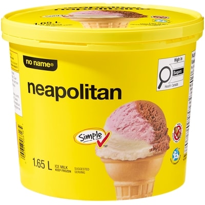 No Name Neapolitan Ice Milk 1.65 l, $0.24/100ml