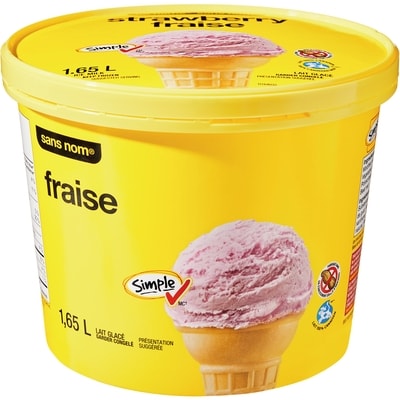 Sans Nom Lait glacé aux fraises 1.65 l, 0,24 $/100ml