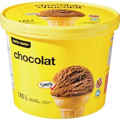 Sans Nom Lait glacé au chocolat 1.65 l, 0,24 $/100ml