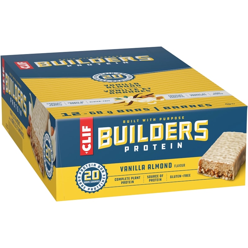 BUILDERS Protein Bars, Vanilla Almond Flavour, 20 g of Protein (Pack of 12)