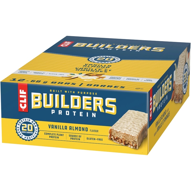 BUILDERS Protein Bars, Vanilla Almond Flavour, 20 g of Protein (Pack of 12)