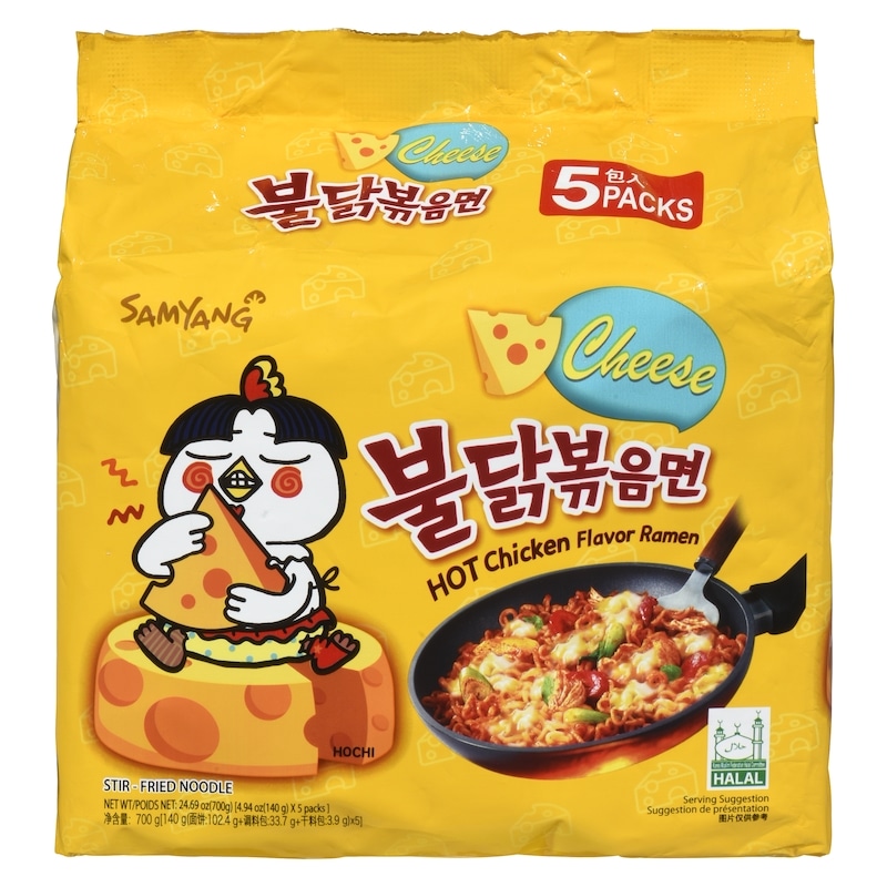 Buldak Stir-Fried Ramen Cheese Artificial Spicy Chicken Flavor