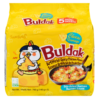 Samyang Buldak ramen sauté fromage saveur artificiel de poulet épicé 700 g, 1,07 $/100g