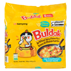 Samyang Buldak ramen sauté fromage saveur artificiel de poulet épicé 700 g, 1,36 $/100g