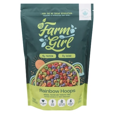 Farm Girl Céréales Rainbow Hoops sans sucre 280 g, 4,10 $/100g