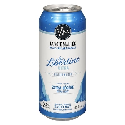 La Voie Maltee Brassin maison ale extra-légère la libertine ultra blond (Pièce d’identité requise au moment du ramassage) 473 ml, 0,95 $/100ml