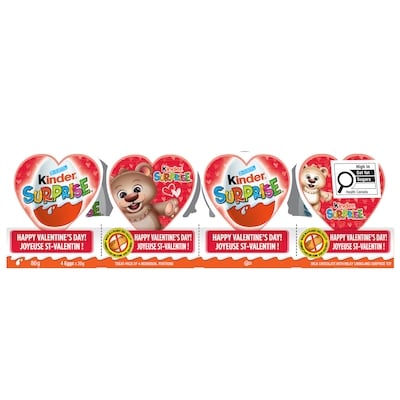 Kinder Train de la St-Valentin Surprise (Classique/Rose), 4 œufs en chocolat avec jouets par train 80 g, 12,50 $/100g