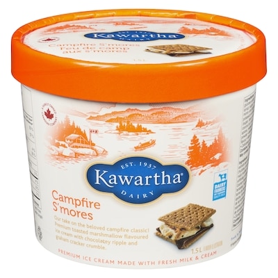 Kawartha Premium Ice Cream Made With Fresh Milk & Cream Campfire S'mores 1.5 l, $0.67/100ml
