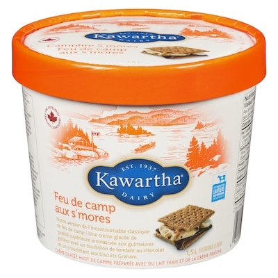 Kawartha Crème glacée haut de gamme préparée avec du lait frais et de la crème fraîche feu de camp aux s'mores 1.5 l, 0,67 $/100ml