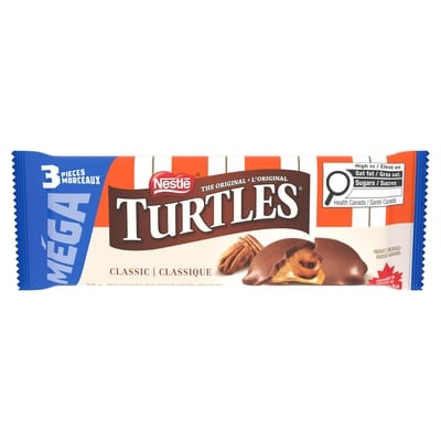Nestlé Turtles Méga, barre de 3 morceaux 50 g, 3,50 $/100g