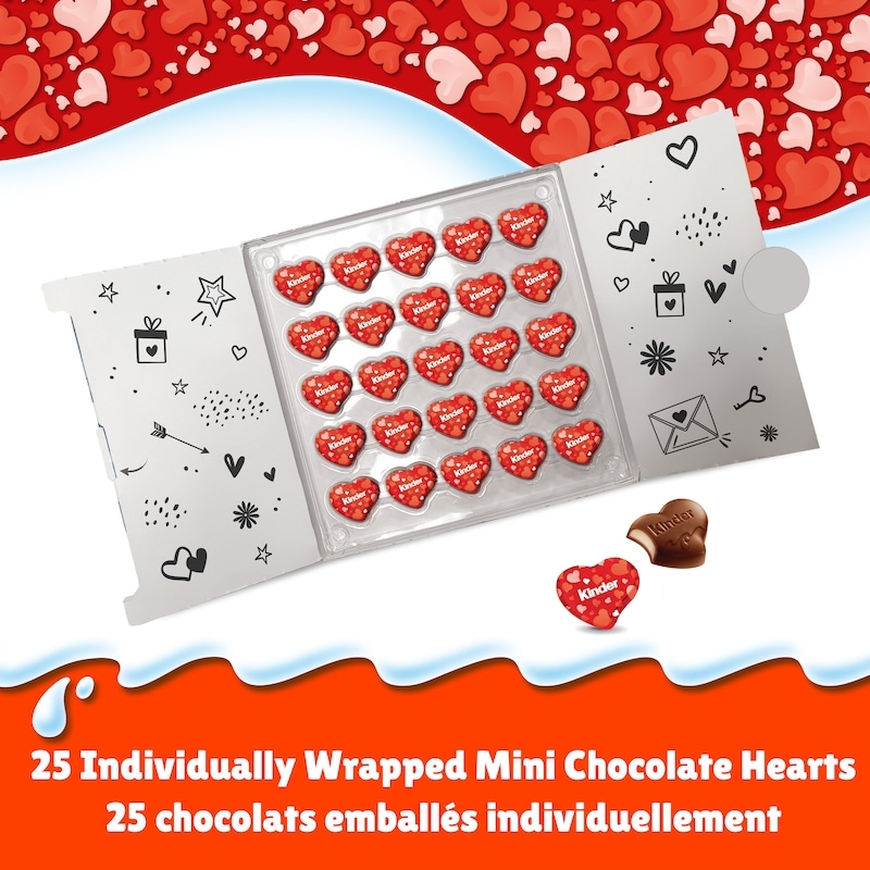 & Love Mini, 25 Mini Chocolate Hearts, Valentines Chocolates