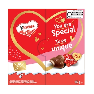 Kinder & Love Mini, 25 Mini Coeurs en Chocolat, Chocolats de la Saint-Valentin 107 g, 8,41 $/100g