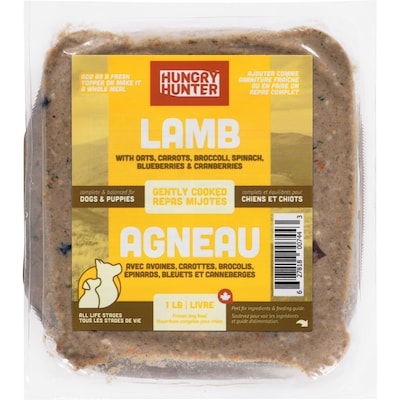 Hungry Hunter Frozen Dog Food Lamb All Life Stages 0.453 kg, $3.53/100g