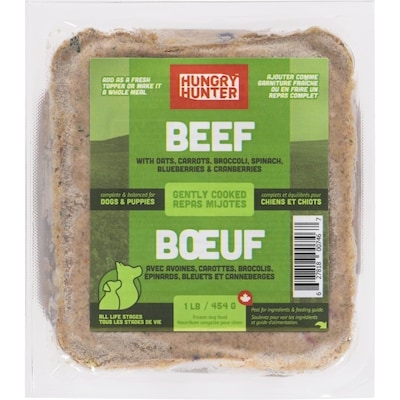 Hungry Hunter Frozen Dog Food Beef All Life Stages 0.453 kg, $3.09/100g