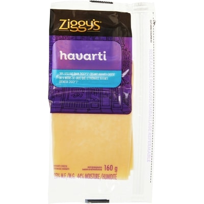 Ziggy's Havarti Cheese Slices 160 g, $3.13/100g