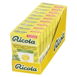 Ricola Box Lemon Mint, No Sugar Added, Naturally Refreshing Throat