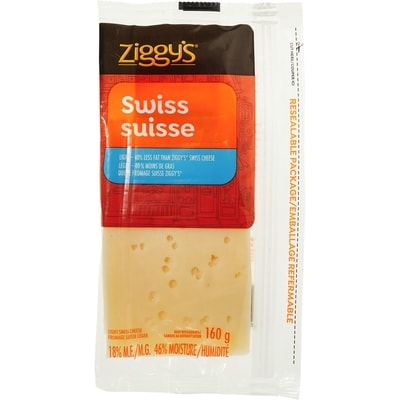 Ziggy's Swiss Cheese Slices, Light 160 g, $3.13/100g