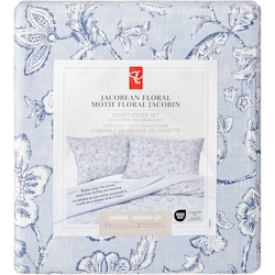 Queen Jacobean Floral Duvet Cover 3 Piece Set