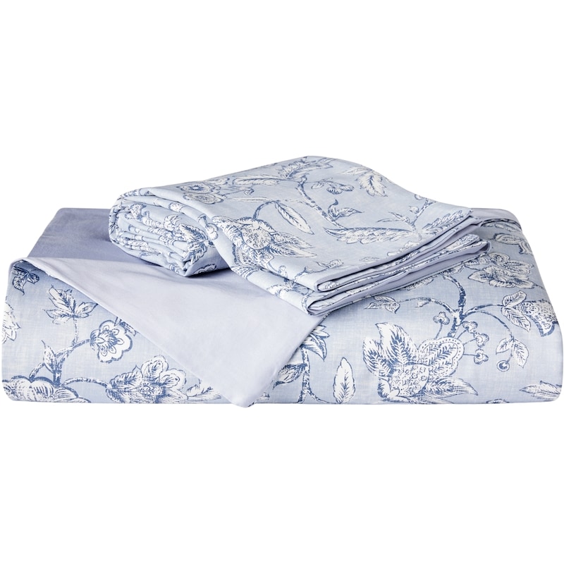 Queen Jacobean Floral Duvet Cover 3 Piece Set
