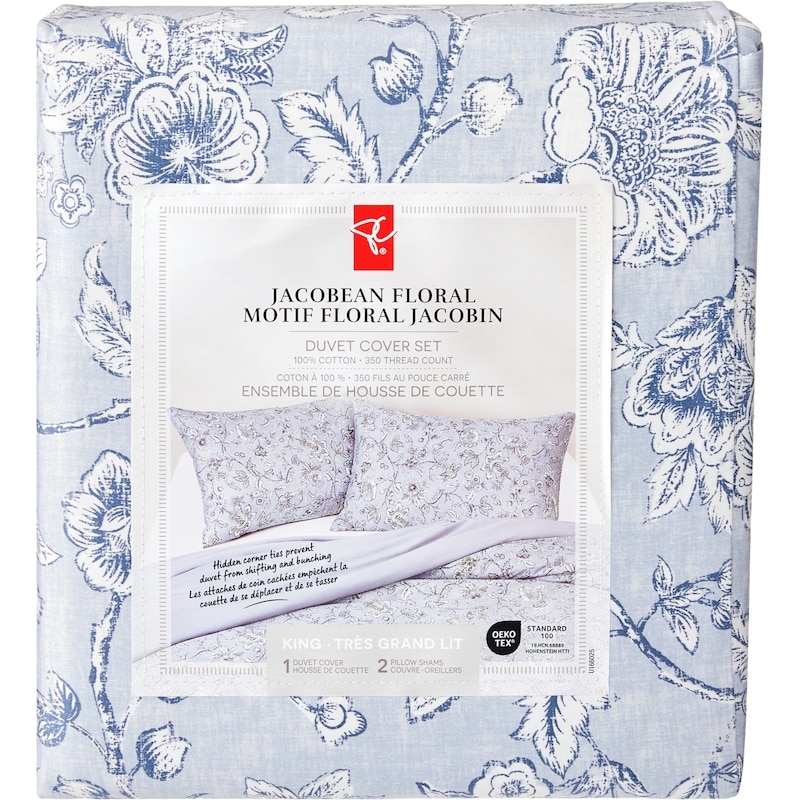 King Jacobean Floral Duvet Cover 3 Piece Set
